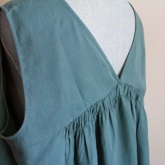 Ann Taylor LOFT PLUS Shirred Back Shell - Teal - Size 16 Plus - Picture 3 of 6